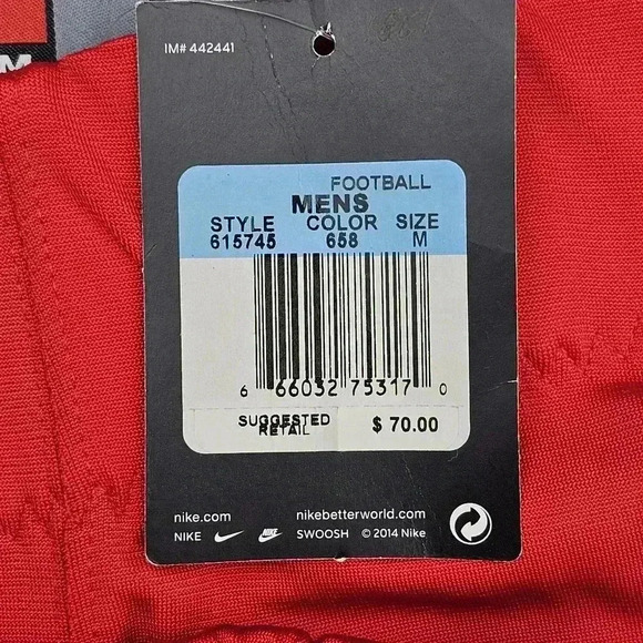 Nike Men's Open Field Football Pants Scarlet Red/ White #615745/658 NWT M or L - Picture 8 of 10